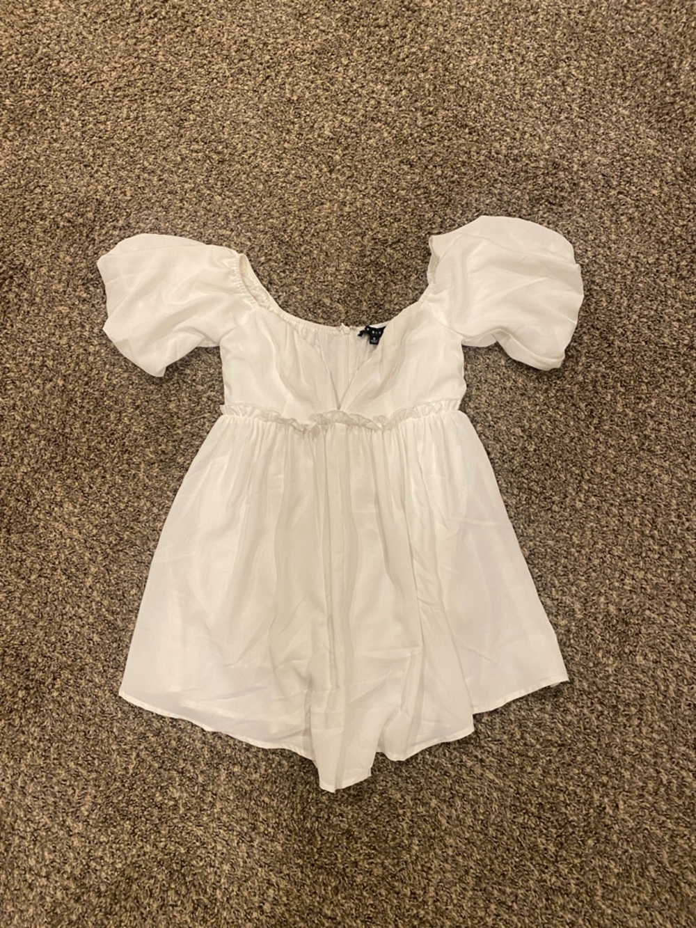 Blue Blush White Puff Sleeve Romper
